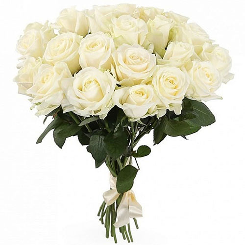 Фото товара 21 белая роза в Мелитополе