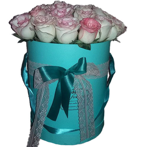 Фото товара 21 элитная розовая роза в коробке в Мелитополе