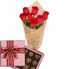 Фото товара 7 красных роз с конфетами в Мелитополе