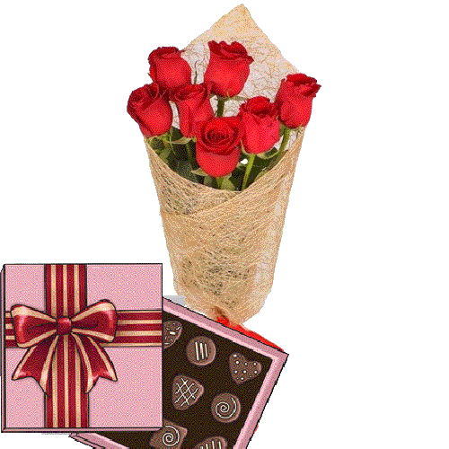 Фото товара 7 красных роз с конфетами в Мелитополе