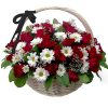 Фото товара 100 красно-белых роз в корзине в Мелитополе