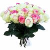 Фото товара 33 кремовые и розовые розы в Мелитополе